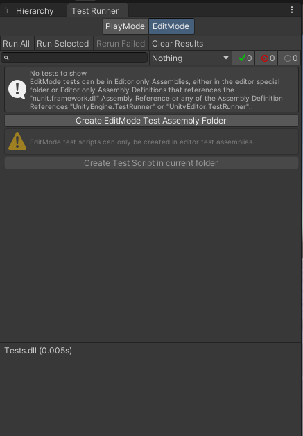 An inspector window showcasing the setup process.